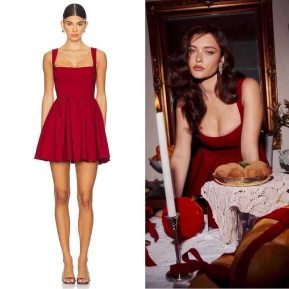 LPA Giovanna Mini Red Dress Size S - Picture 1 of 13